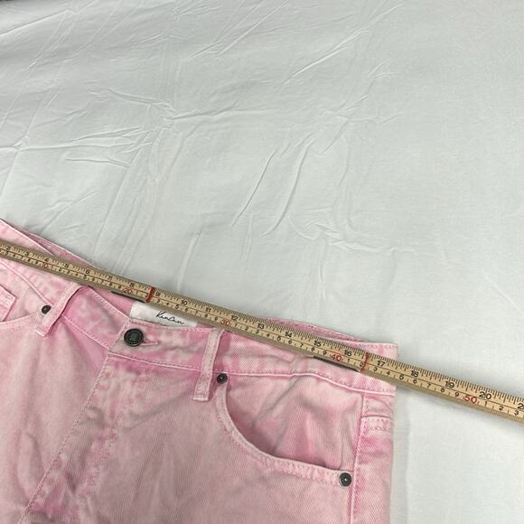 KanCan Pink Shorts Denim Raw Frayed Hem Pockets Womens Size XL Faded Barbiecore - Picture 3 of 10